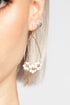 Three White Daisy Gold Pendant Earring